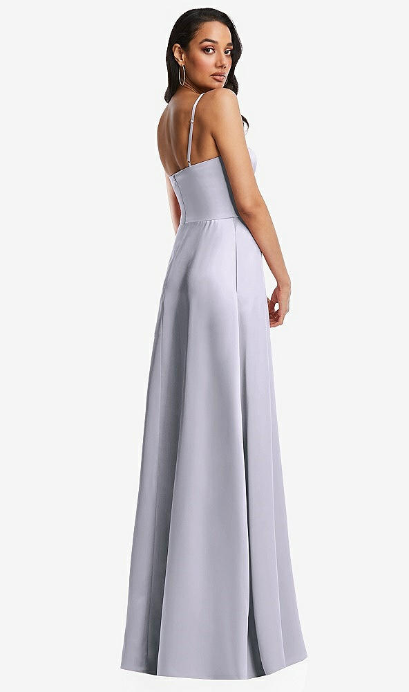 Back View - Silver Dove Bustier A-Line Maxi Dress with Adjustable Spaghetti Straps
