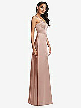 Side View Thumbnail - Toasted Sugar Bustier A-Line Maxi Dress with Adjustable Spaghetti Straps