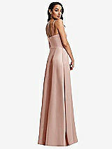 Rear View Thumbnail - Toasted Sugar Bustier A-Line Maxi Dress with Adjustable Spaghetti Straps