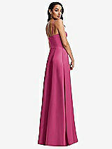 Rear View Thumbnail - Tea Rose Bustier A-Line Maxi Dress with Adjustable Spaghetti Straps