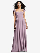 Alt View 1 Thumbnail - Suede Rose Off-the-Shoulder Pleated Cap Sleeve A-line Maxi Dress