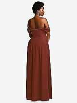 Alt View 4 Thumbnail - Auburn Moon Off-the-Shoulder Pleated Cap Sleeve A-line Maxi Dress