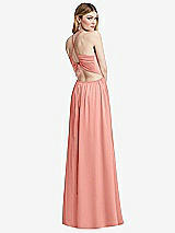 Rear View Thumbnail - Rose - PANTONE Rose Quartz Halter Cross-Strap Gathered Tie-Back Cutout Maxi Dress