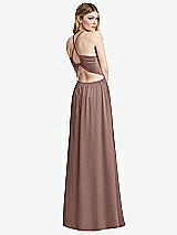 Rear View Thumbnail - Sienna Halter Cross-Strap Gathered Tie-Back Cutout Maxi Dress