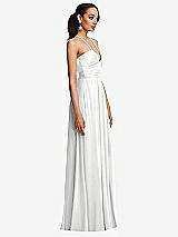 Side View Thumbnail - White Plunging V-Neck Criss Cross Strap Back Maxi Dress