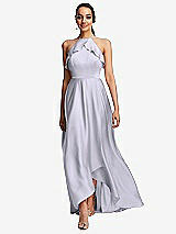 Front View Thumbnail - Silver Dove Ruffle-Trimmed Bodice Halter Maxi Dress with Wrap Slit