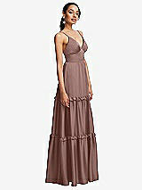 Side View Thumbnail - Sienna Low-Back Triangle Maxi Dress with Ruffle-Trimmed Tiered Skirt
