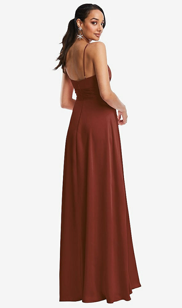 Back View - Auburn Moon Triangle Cutout Bodice Maxi Dress with Adjustable Straps