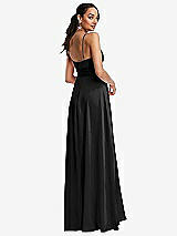 Rear View Thumbnail - Black Triangle Cutout Bodice Maxi Dress with Adjustable Straps