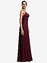 Side View Thumbnail - Cabernet Triangle Cutout Bodice Maxi Dress with Adjustable Straps