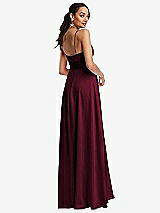 Rear View Thumbnail - Cabernet Triangle Cutout Bodice Maxi Dress with Adjustable Straps