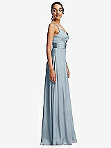 Side View Thumbnail - Mist Triangle Cutout Bodice Maxi Dress with Adjustable Straps