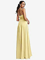 Rear View Thumbnail - Pale Yellow Triangle Cutout Bodice Maxi Dress with Adjustable Straps