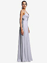 Side View Thumbnail - Silver Dove Triangle Cutout Bodice Maxi Dress with Adjustable Straps