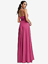 Rear View Thumbnail - Tea Rose Triangle Cutout Bodice Maxi Dress with Adjustable Straps