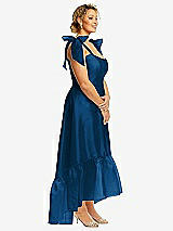 Alt View 2 Thumbnail - Comet Convertible Deep Ruffle Hem High Low Organdy Dress with Scarf-Tie Straps