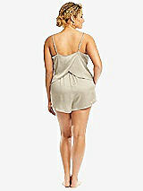 Alt View 2 Thumbnail - Champagne Whisper Satin Lounge Shorts with Pockets