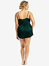 Alt View 2 Thumbnail - Evergreen Whisper Satin Lounge Shorts with Pockets