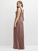 Rear View Thumbnail - Sienna Bow Shoulder Square Neck Chiffon Maxi Dress