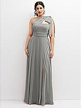 Alt View 1 Thumbnail - Chelsea Gray Chiffon Convertible Maxi Dress with Multi-Way Tie Straps