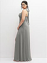 Side View Thumbnail - Chelsea Gray Chiffon Convertible Maxi Dress with Multi-Way Tie Straps