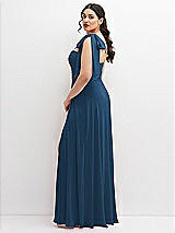 Alt View 2 Thumbnail - Dusk Blue Chiffon Convertible Maxi Dress with Multi-Way Tie Straps