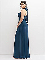 Side View Thumbnail - Dusk Blue Chiffon Convertible Maxi Dress with Multi-Way Tie Straps