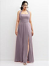 Front View Thumbnail - Lilac Dusk Chiffon Convertible Maxi Dress with Multi-Way Tie Straps