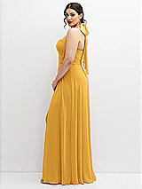 Side View Thumbnail - NYC Yellow Chiffon Convertible Maxi Dress with Multi-Way Tie Straps