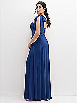 Alt View 2 Thumbnail - Classic Blue Chiffon Convertible Maxi Dress with Multi-Way Tie Straps