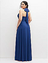 Rear View Thumbnail - Classic Blue Chiffon Convertible Maxi Dress with Multi-Way Tie Straps