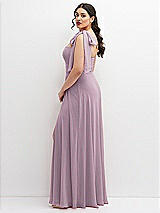 Alt View 2 Thumbnail - Suede Rose Chiffon Convertible Maxi Dress with Multi-Way Tie Straps