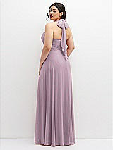 Rear View Thumbnail - Suede Rose Chiffon Convertible Maxi Dress with Multi-Way Tie Straps