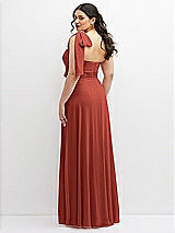 Alt View 3 Thumbnail - Amber Sunset Chiffon Convertible Maxi Dress with Multi-Way Tie Straps