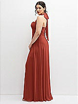 Side View Thumbnail - Amber Sunset Chiffon Convertible Maxi Dress with Multi-Way Tie Straps