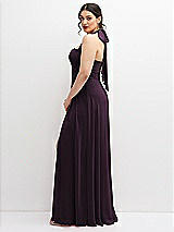Side View Thumbnail - Aubergine Chiffon Convertible Maxi Dress with Multi-Way Tie Straps