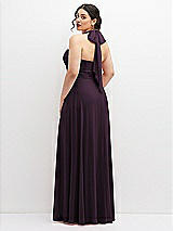 Rear View Thumbnail - Aubergine Chiffon Convertible Maxi Dress with Multi-Way Tie Straps