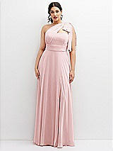 Alt View 1 Thumbnail - Ballet Pink Chiffon Convertible Maxi Dress with Multi-Way Tie Straps
