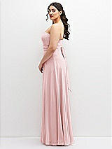 Alt View 5 Thumbnail - Ballet Pink Chiffon Convertible Maxi Dress with Multi-Way Tie Straps