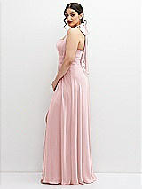 Side View Thumbnail - Ballet Pink Chiffon Convertible Maxi Dress with Multi-Way Tie Straps
