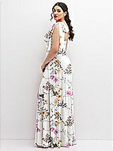Alt View 2 Thumbnail - Butterfly Botanica Ivory Chiffon Convertible Maxi Dress with Multi-Way Tie Straps
