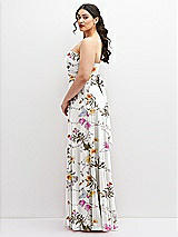 Alt View 5 Thumbnail - Butterfly Botanica Ivory Chiffon Convertible Maxi Dress with Multi-Way Tie Straps