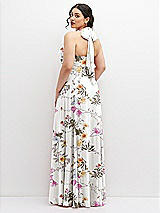 Rear View Thumbnail - Butterfly Botanica Ivory Chiffon Convertible Maxi Dress with Multi-Way Tie Straps