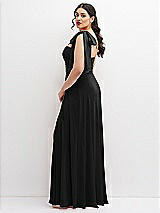 Alt View 2 Thumbnail - Black Chiffon Convertible Maxi Dress with Multi-Way Tie Straps