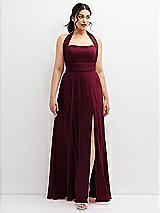 Front View Thumbnail - Cabernet Chiffon Convertible Maxi Dress with Multi-Way Tie Straps