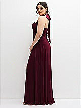 Side View Thumbnail - Cabernet Chiffon Convertible Maxi Dress with Multi-Way Tie Straps