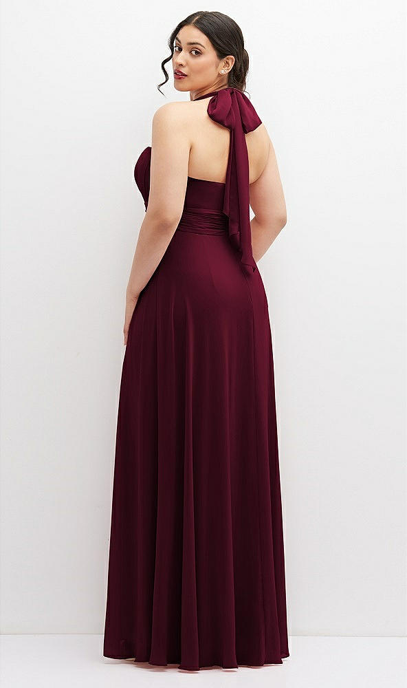 Back View - Cabernet Chiffon Convertible Maxi Dress with Multi-Way Tie Straps