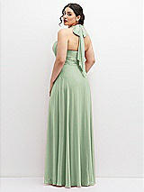 Rear View Thumbnail - Celadon Chiffon Convertible Maxi Dress with Multi-Way Tie Straps
