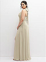 Side View Thumbnail - Champagne Chiffon Convertible Maxi Dress with Multi-Way Tie Straps