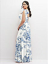 Alt View 2 Thumbnail - Cottage Rose Dusk Blue Chiffon Convertible Maxi Dress with Multi-Way Tie Straps